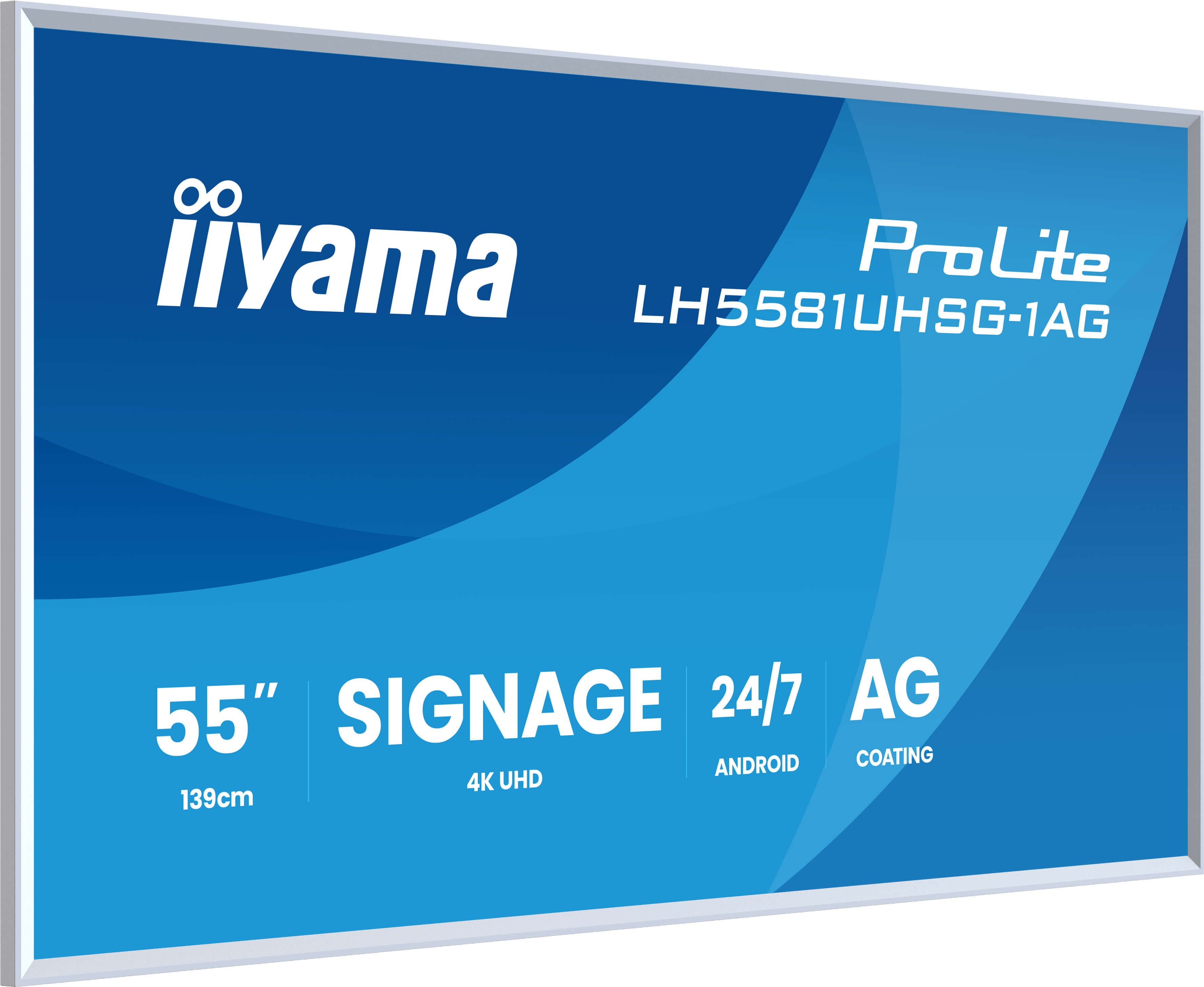 IIYAMA LH5581UHSG1AG 139,7cm 55Zoll Gallery Line removable frame 3840x2160 UHD VA ELED 2xHDMI 1xUSBC 2xUSB 20 Android 14