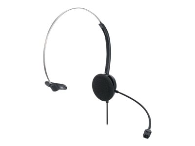 MANHATTAN Mono USB-Headset Ohraufliegend On-Ear Ohrmuschel einseitig kabelgebunden USB-A-Stecker Lautstärkeregelung schwarz