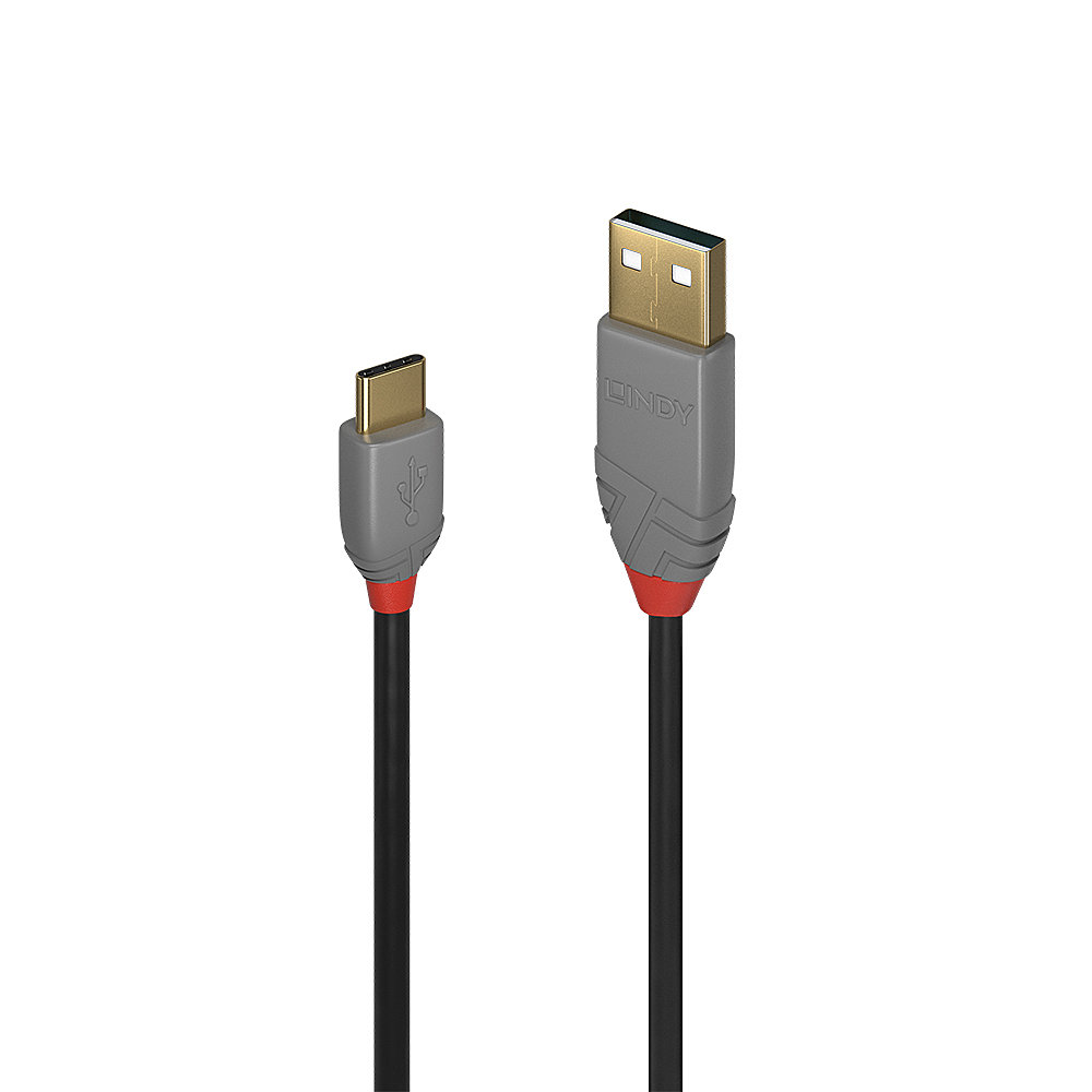 LINDY 3m USB 2.0 Typ A an C Kabel Anthra Line LINDY 3m USB 2.0 Typ A an C Kabel Anthra Line