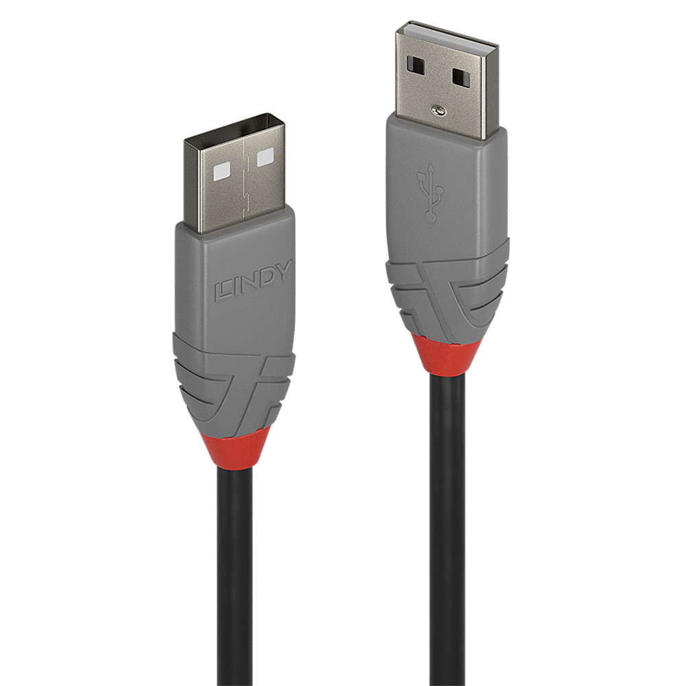 LINDY 0,2m USB 2.0 A Kabel Anthra Line