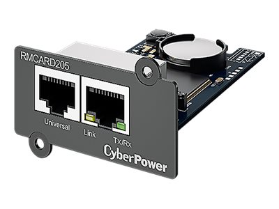 CYBERPOWER RMCARD205 Netzwerkkarte fuer SNMP SLOT - Kompatibel zu OL OLS OR und PR Serie zwei Anschluesse: Netzwerk - Sensor