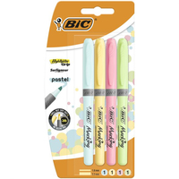 BIC Highlighter Grip Pastel Textmarker farbsortiert, 4 St
