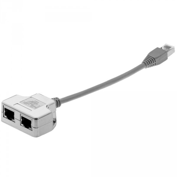 Helos T-Adapter CAT 5e Ethernet/ISDN Cable-Sharing
