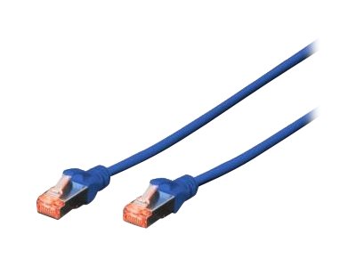 DIGITUS Patchkabel Cat6  S/FTP 2xRJ45 10.0m blau Hebelschutz Polybeutel