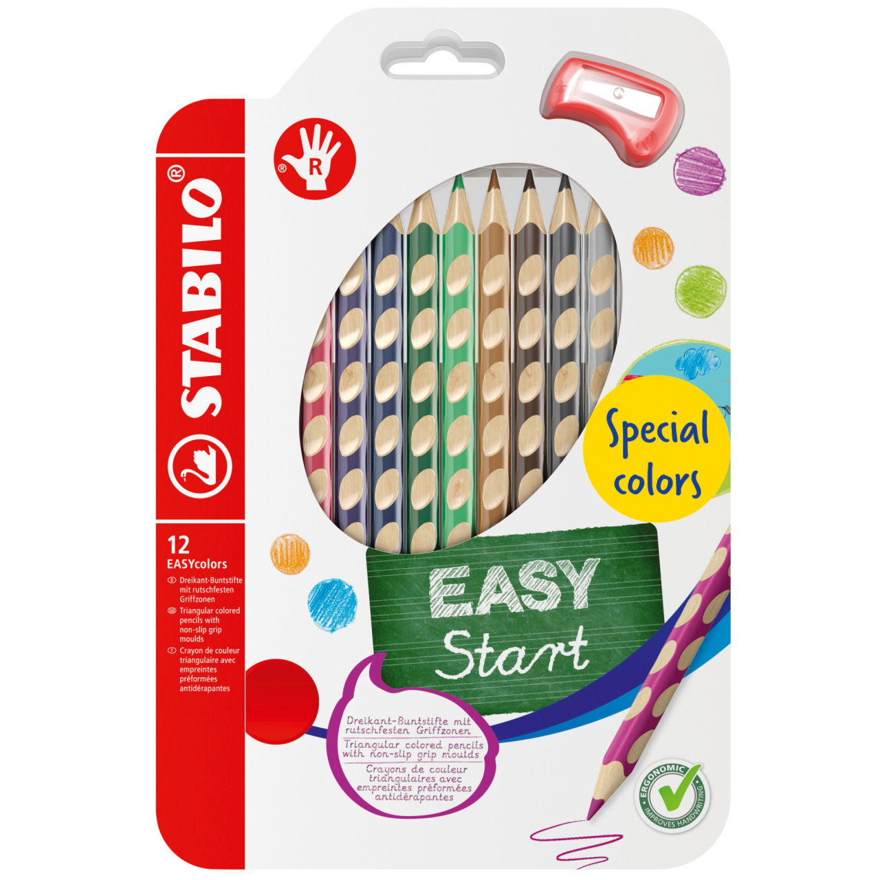 STABILO EASYcolors R Buntstifte farbsortiert, 12 St