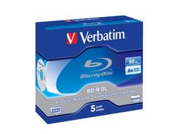 Bluray Verbatim 50GB 5pcs Spin 6x Withe Blue Surface