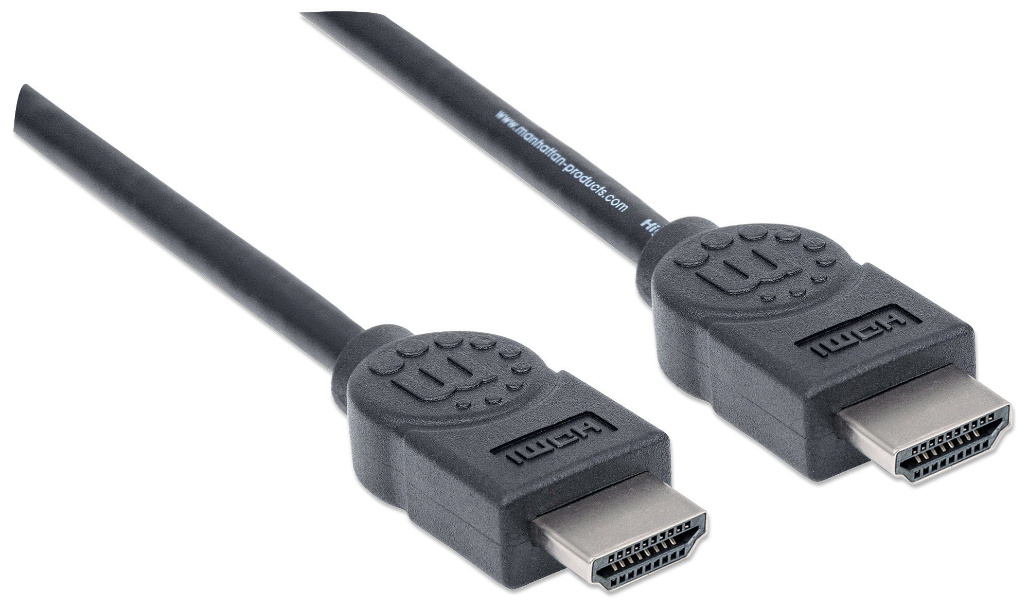 MANHATTAN High Speed HDMI-Kabel ARC 3D 4K30Hz HDMI-Stecker auf HDMI-Stecker geschirmt schwarz 1,8m