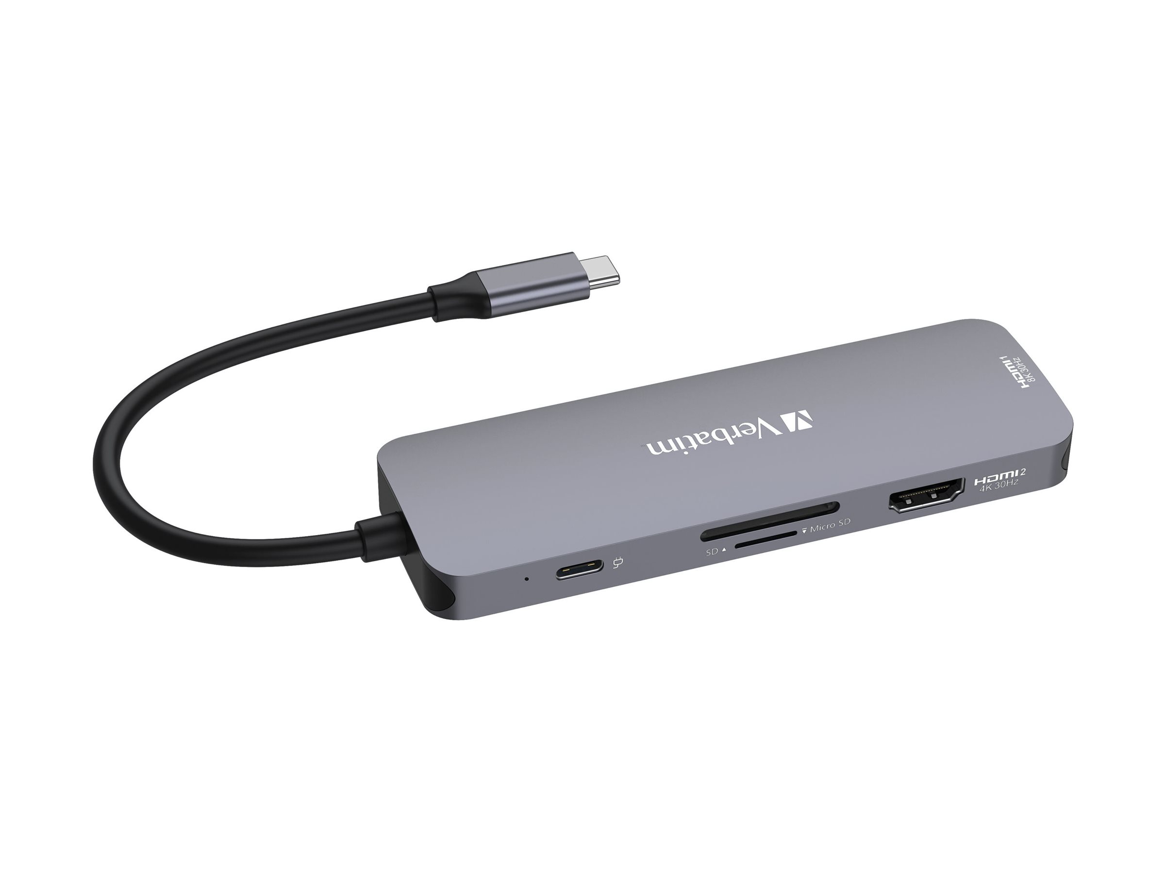 Verbatim USB-C Pro Multiport-Hub mit 8 Anschluessen CMH-08 Verbatim USB-C Pro Multiport-Hub mit 8 Anschluessen CMH-08