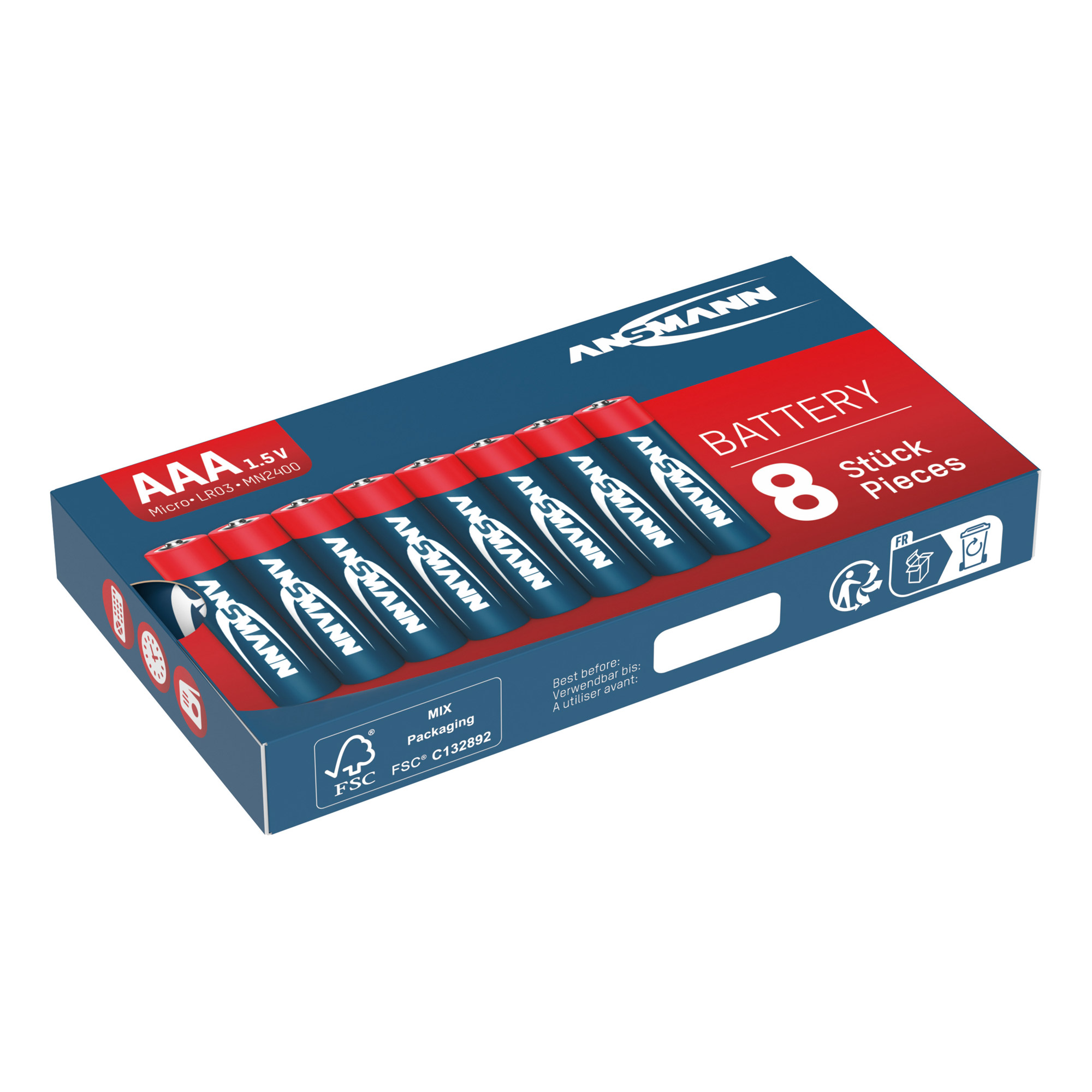 8 ANSMANN Batterien Red Alkaline Micro AAA 1,5 V