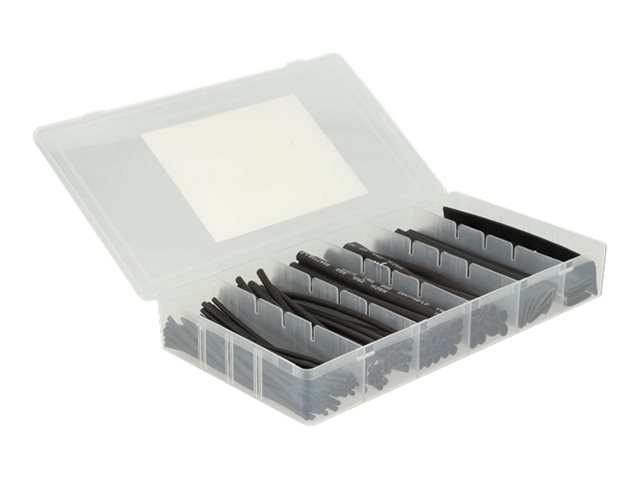 Delock Schrumpfschlauch Sortiment 100-teilige Box, schwarz Delock Schrumpfschlauch Sortiment 100-teilige Box, schwarz