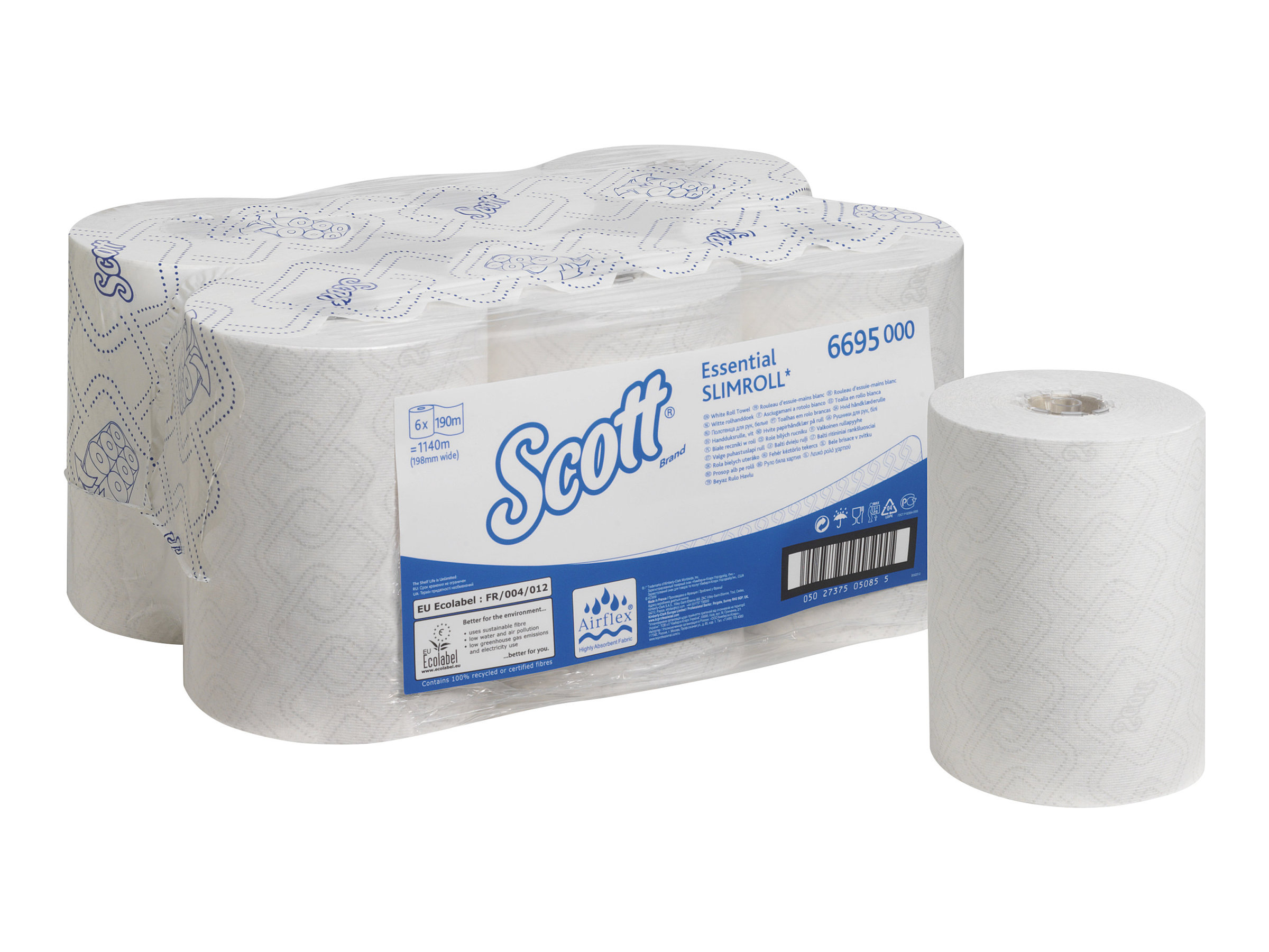 6 Scott® Handtuchrollen ESSENTIAL SLIMROLL® 1-lagig weiss 6 Scott® Handtuchrollen ESSENTIAL SLIMROLL® 1-lagig weiss