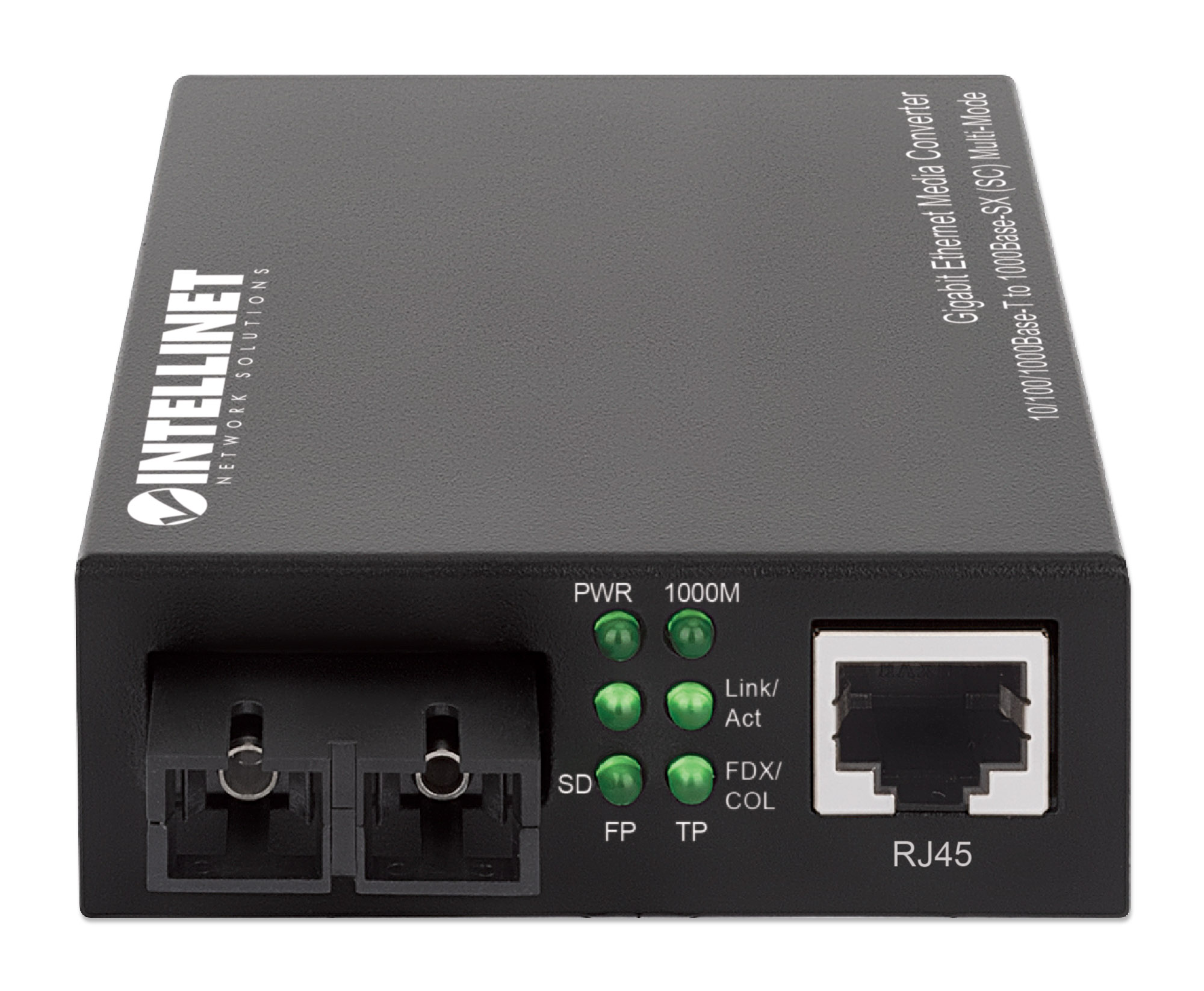 INTELLINET Gigabit Ethernet Medienkonverter 101001000BaseT auf 1000BaseSX SC Multimode 550 m Autonegotiation