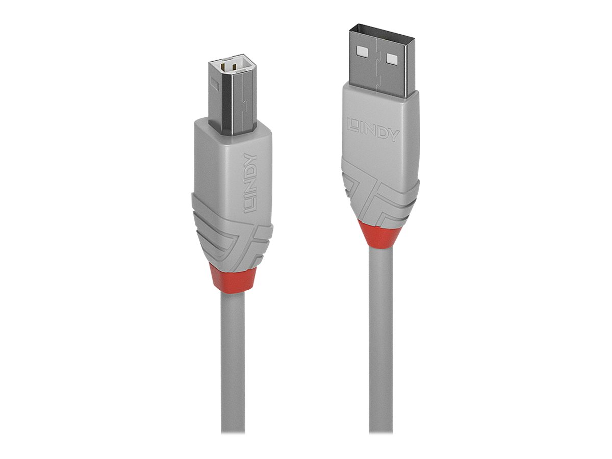 LINDY 3m USB 2.0 Type A to B Cable Anthra Line USB Type A Male to B Male cool grey LINDY 3m USB 2.0 Type A to B Cable Anthra Line USB Type A Male to B Male cool grey