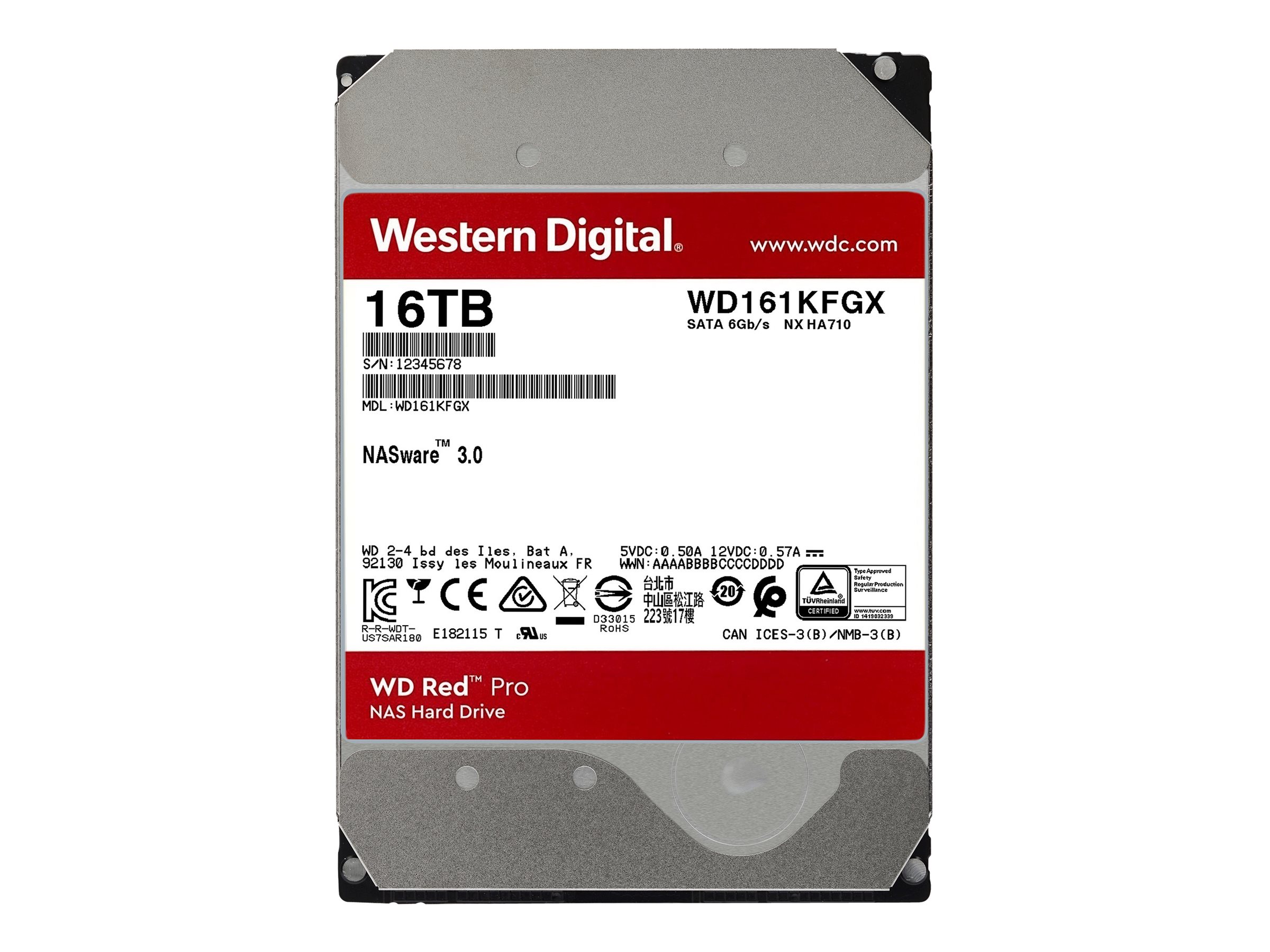 WD Red Pro    8.9cm (3.5) 16TB SATA3 7200  512MB WD161KFGX intern