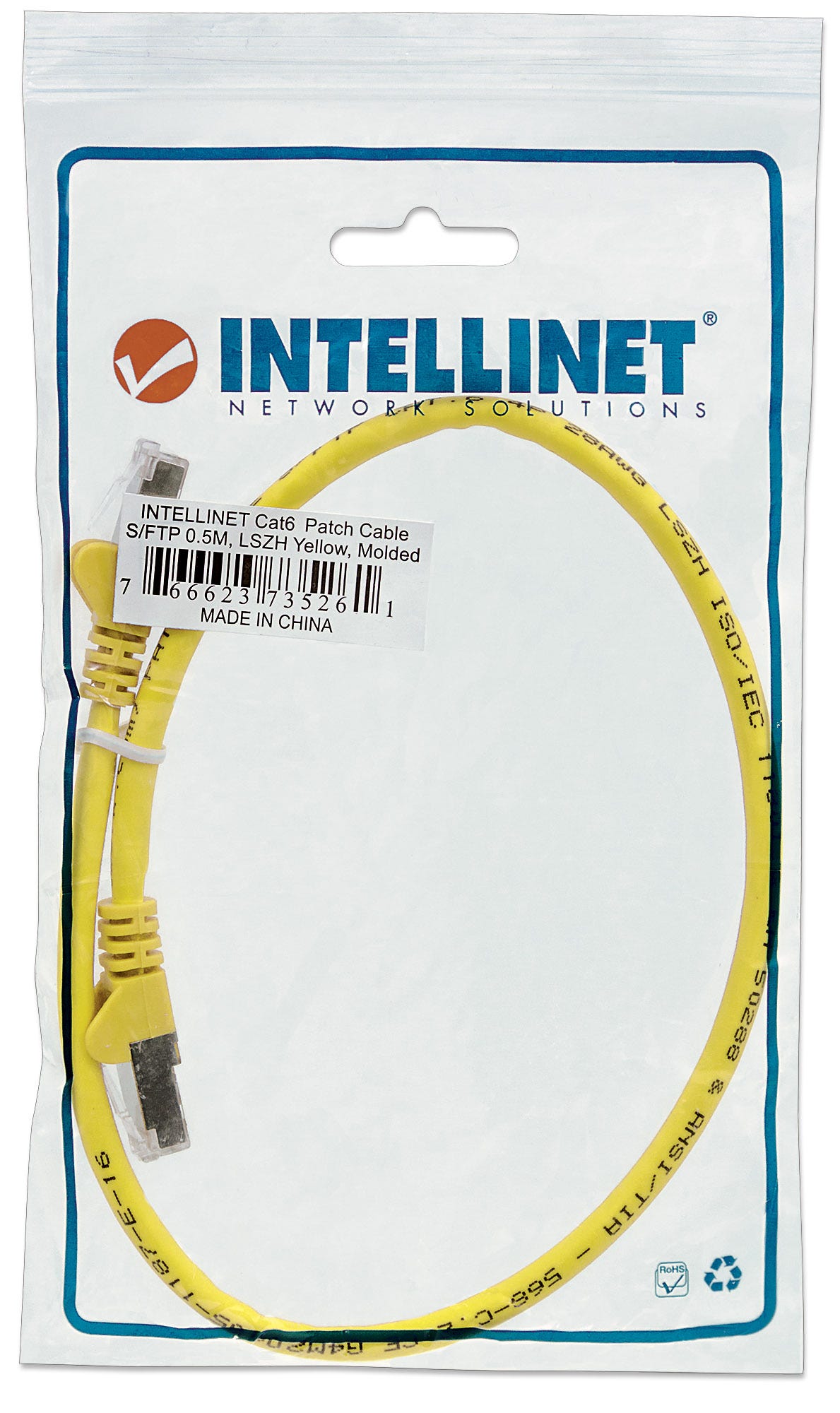INTELLINET Netzwerkkabel Cat6a SFTP 1 m gelb vollkupfer Cat6azertifiziert LS0H RJ45SteckerRJ45Stecker