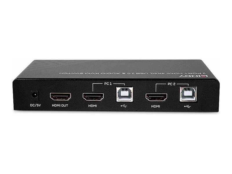 2 Port KVM Switch HDMI 4K60, USB 2.0 & Audio