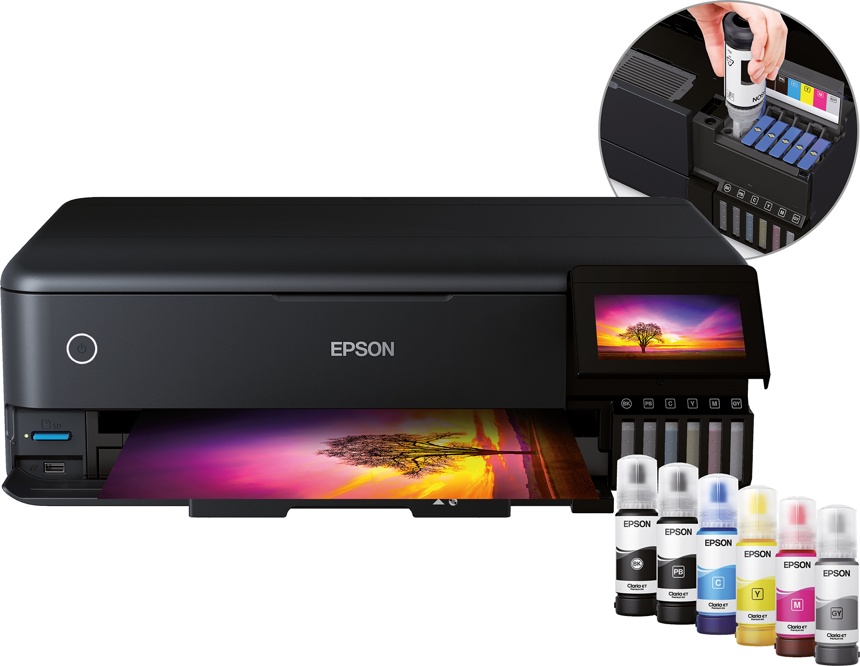 EPSON EcoTank ET8550 3 in 1 TintenstrahlMultifunktionsdrucker schwarz