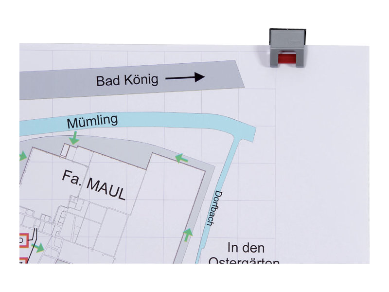 MAUL S Rollenclips grau selbstklebend, Wandmontage, 10 St