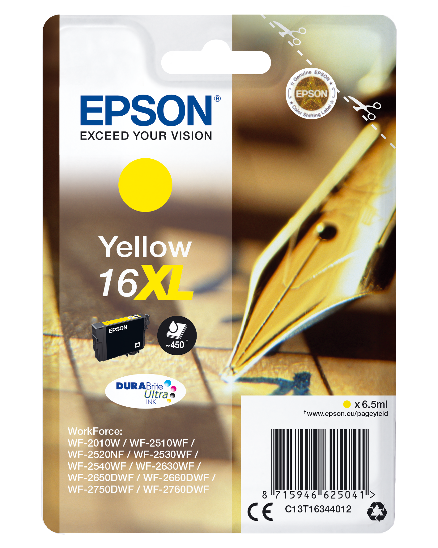 C13T16344012 EPSON WF Tinte yellow HC