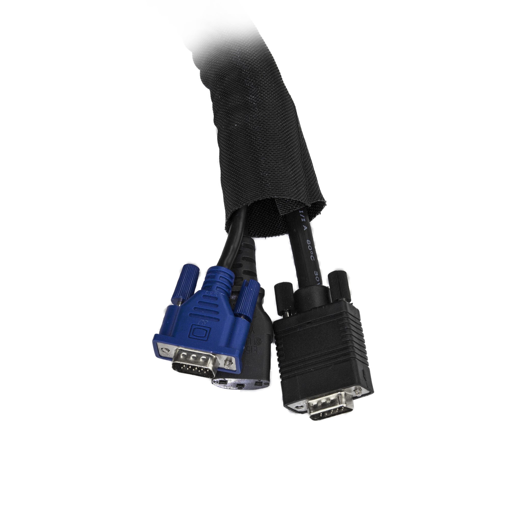 STARTECHCOM Cable Management Sleeve 2m Cable Management Tube Cord Hider Cable Organizer Cord Management Cable Hider