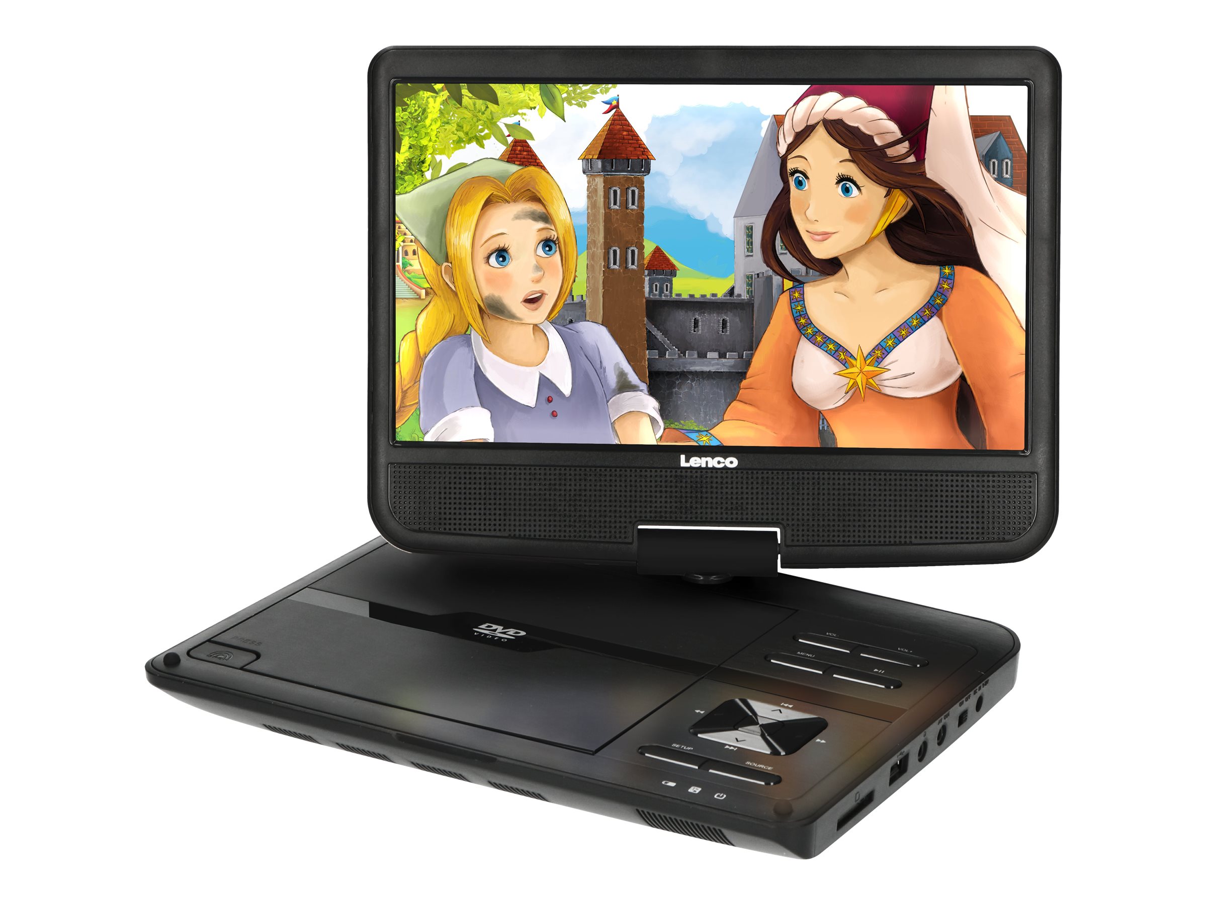 Lenco DVP-1010 10 DVD-Player mit Kfz-Halter, Kopfhörer