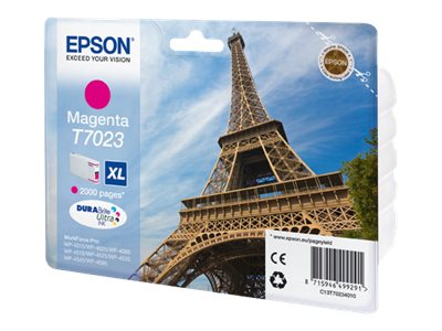 EPSON 1LB T7023 ink cartridge magenta high capacity 21.3ml 2.000 pages 1-pack blister without alarm EPSON 1LB T7023 ink cartridge magenta high capacity 21.3ml 2.000 pages 1-pack blister without alarm