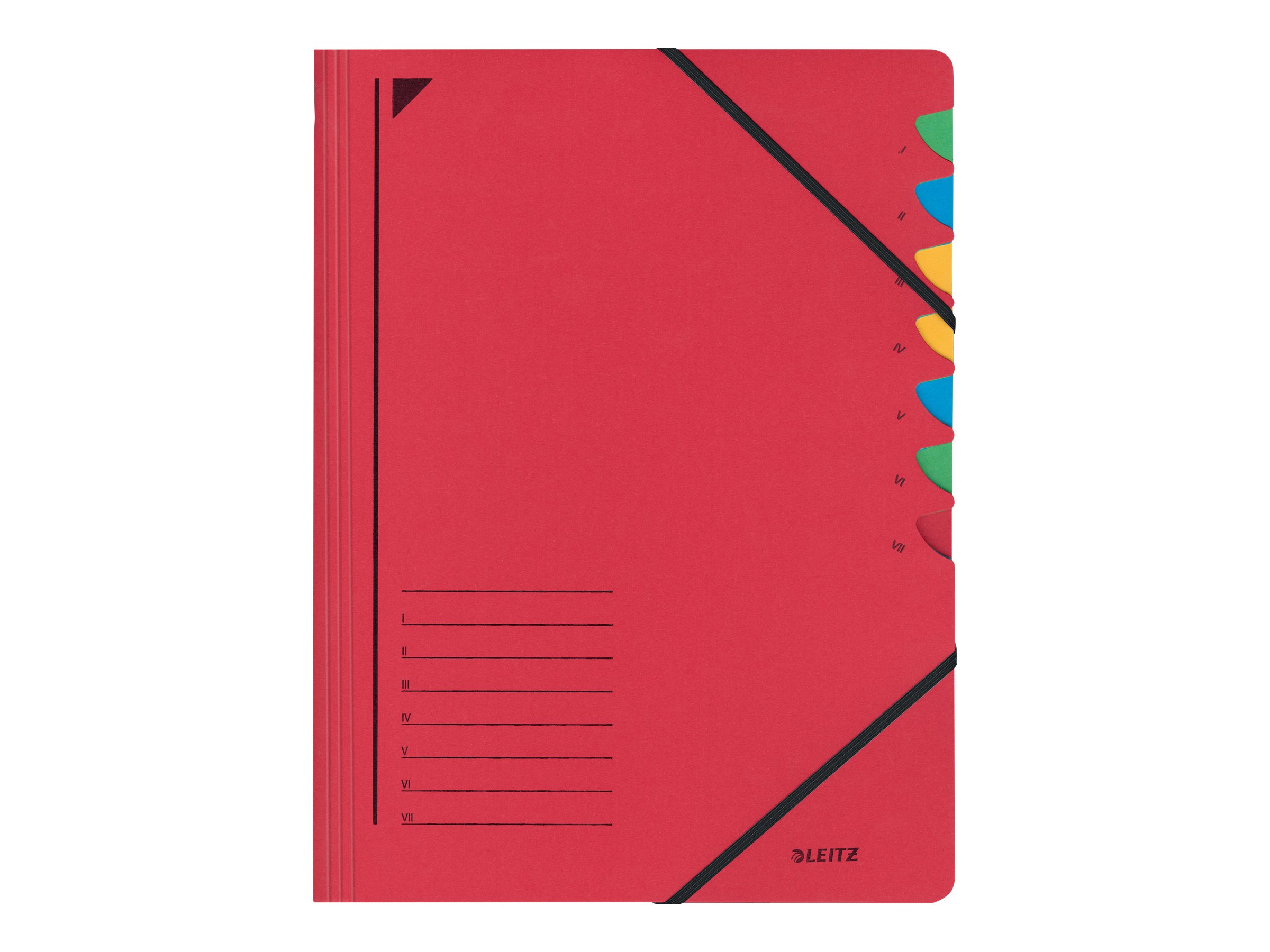 LEITZ Ordnungsmappe 3907 7 Faecher rot LEITZ Ordnungsmappe 3907 7 Faecher rot