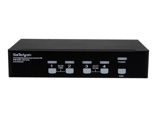 STARTECH.COM 4 Port Dual Link DVI USB KVM Switch mit Audio - Hochauflösender DVI KVM Desktop Umschalter