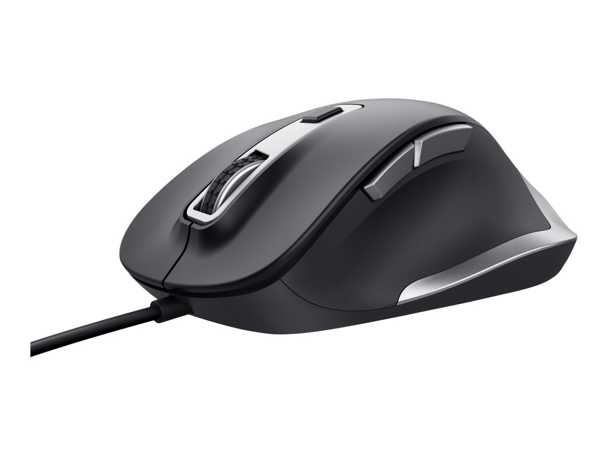 Trust Fyda Comfort Eco Maus ergonomisch kabelgebunden schwarz, silber Trust Fyda Comfort Eco Maus ergonomisch kabelgebunden schwarz, silber