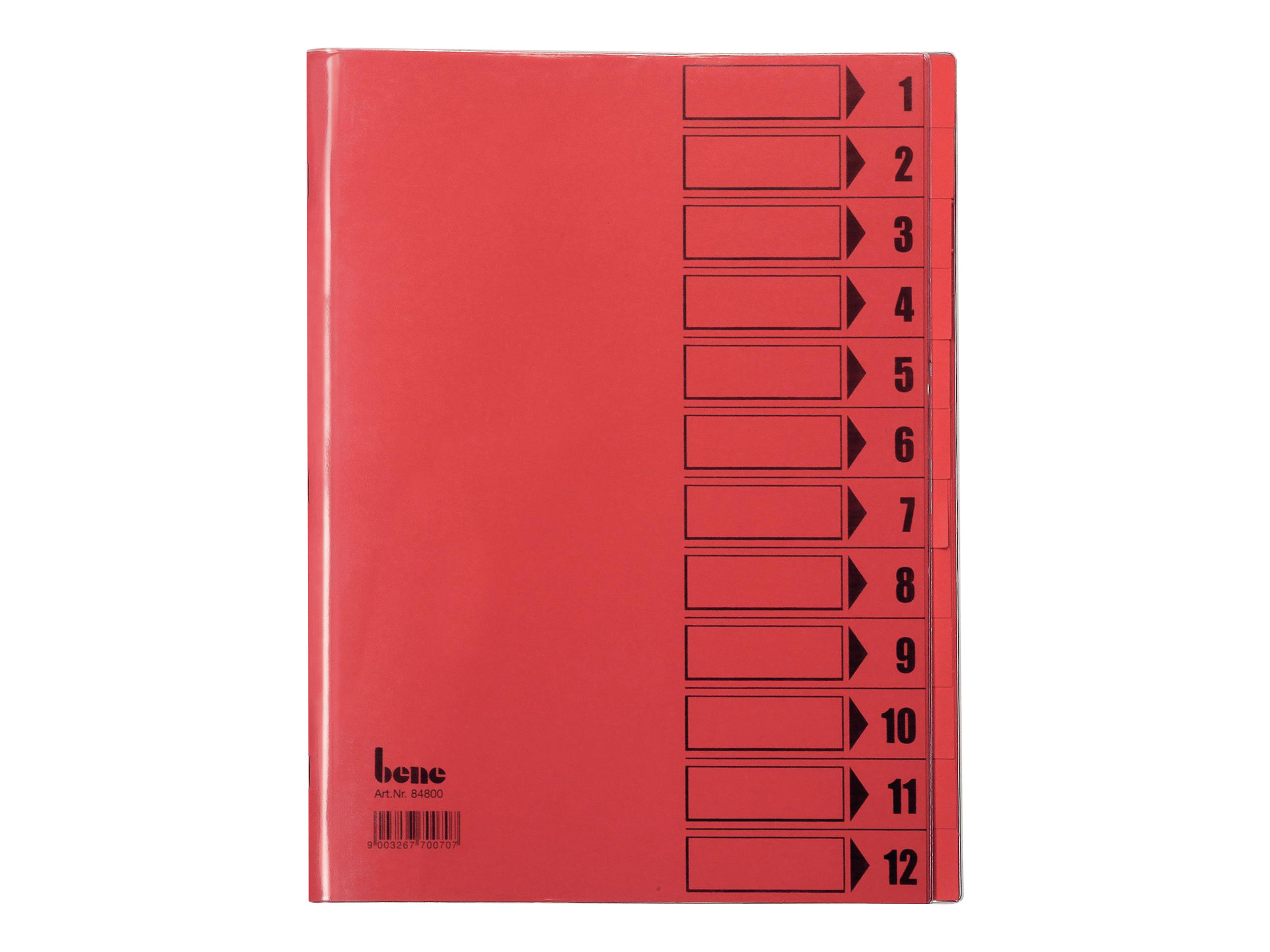 bene Ordnungsmappe 12 Fächer rot, 1 St