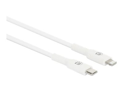 MANHATTAN USB-C auf Lightning Sync-/Ladekabel MFi-zertifizierten 8-pol. Lightning-Stecker 1 m für iPhone iPad iPod 480 Mbit/s weiss