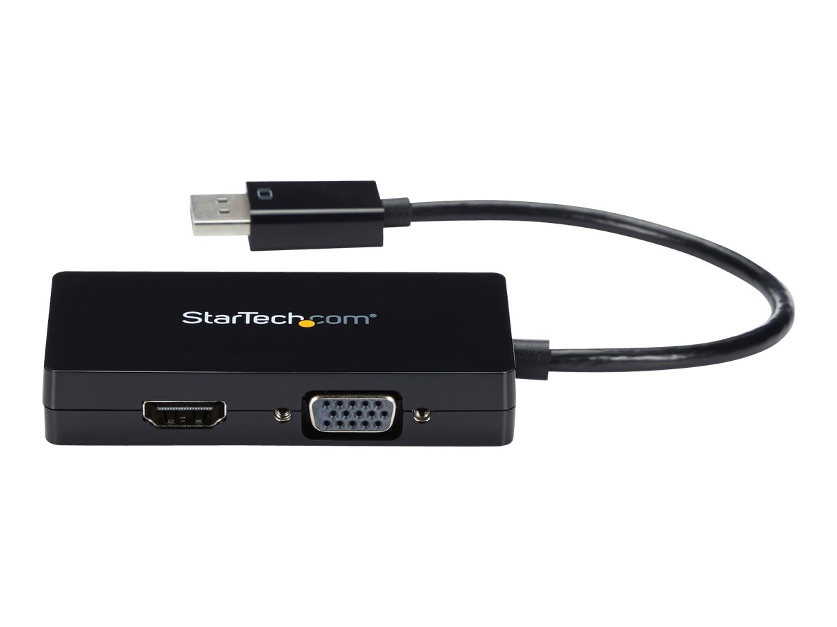 STARTECHCOM Travel AV adapter 3in1 DisplayPort to VGA DVI or HDMI converter