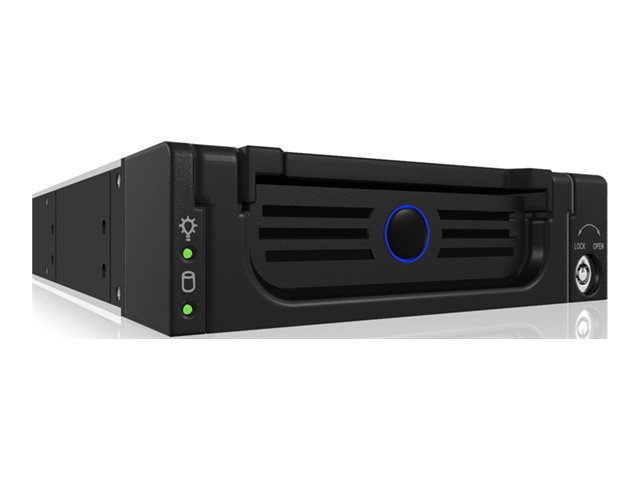 ICY BOX IB-138SK-B-II SATA Wechselrahmen fuer 8,9cm 3.5Zoll SATA HDDs Schloss als Stromschalter LEDs 4und15-Pin Strom Vollmetal sch