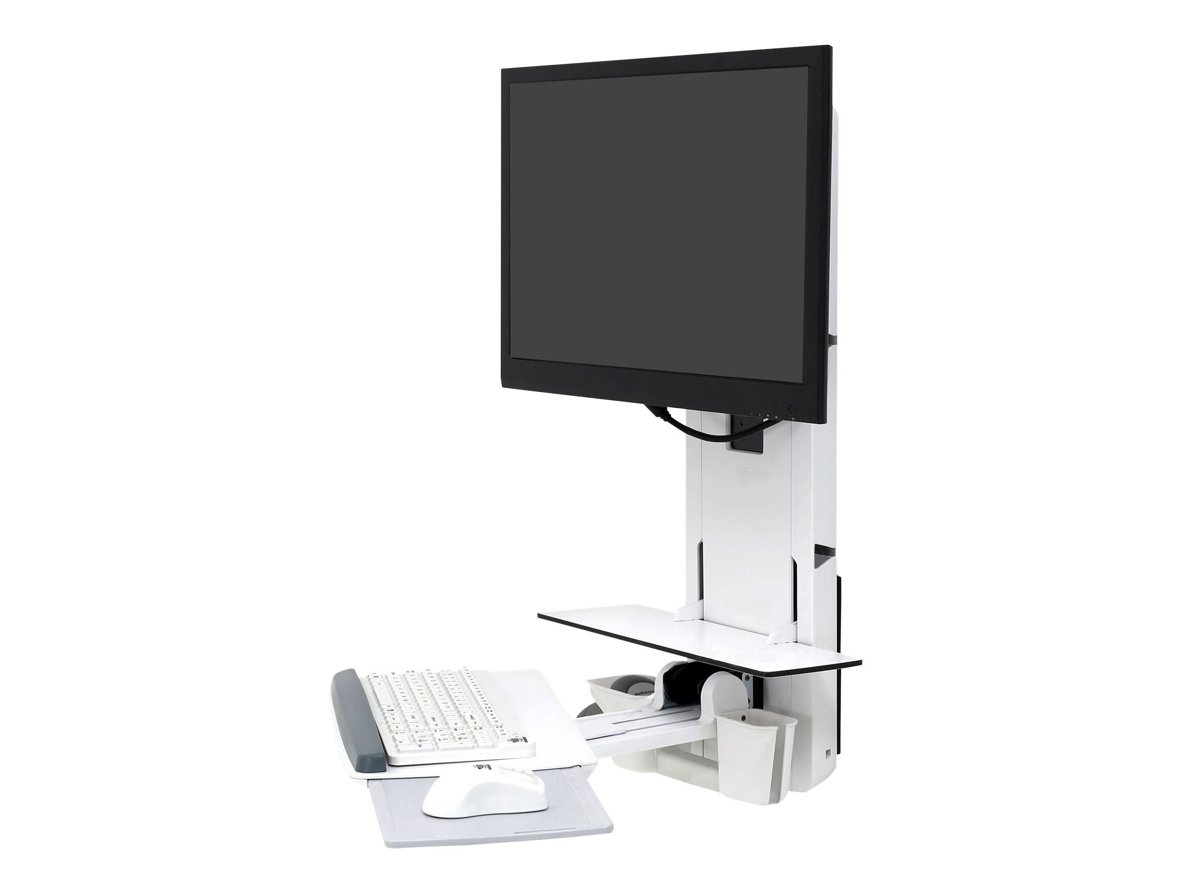 ERGOTRON StyleView Sitz-Steh- Vertical Lift fuer Behandlungszimmer weiss fuer Monitor Tastatur Maus + Scanner LCD 61cm 24Zoll