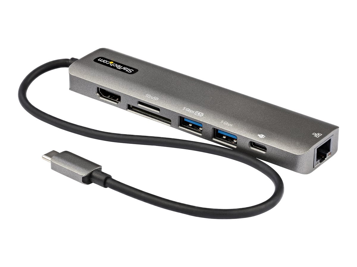 STARTECH.COM USB-C Multiport Adapter USB-C to 4K 60Hz HDMI 2.0 100W PD Pass-through SD GbE USB-C Mini Dock 30cm cable STARTECH.COM USB-C Multiport Adapter USB-C to 4K 60Hz HDMI 2.0 100W PD Pass-through SD GbE USB-C Mini Dock 30cm cable