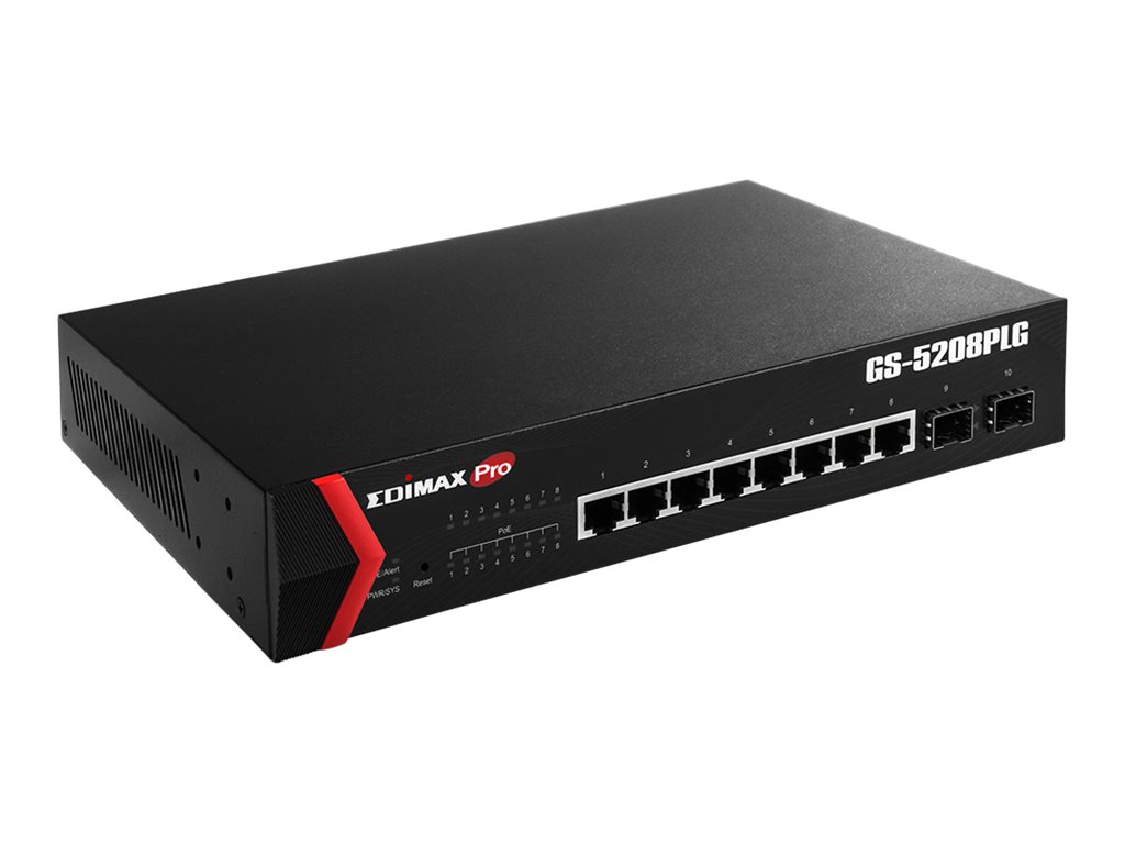 Edimax GS-5208PLG V2 8x GbE POE+ 2xSFP Web-Smart Switch Edimax GS-5208PLG V2 8x GbE POE+ 2xSFP Web-Smart Switch
