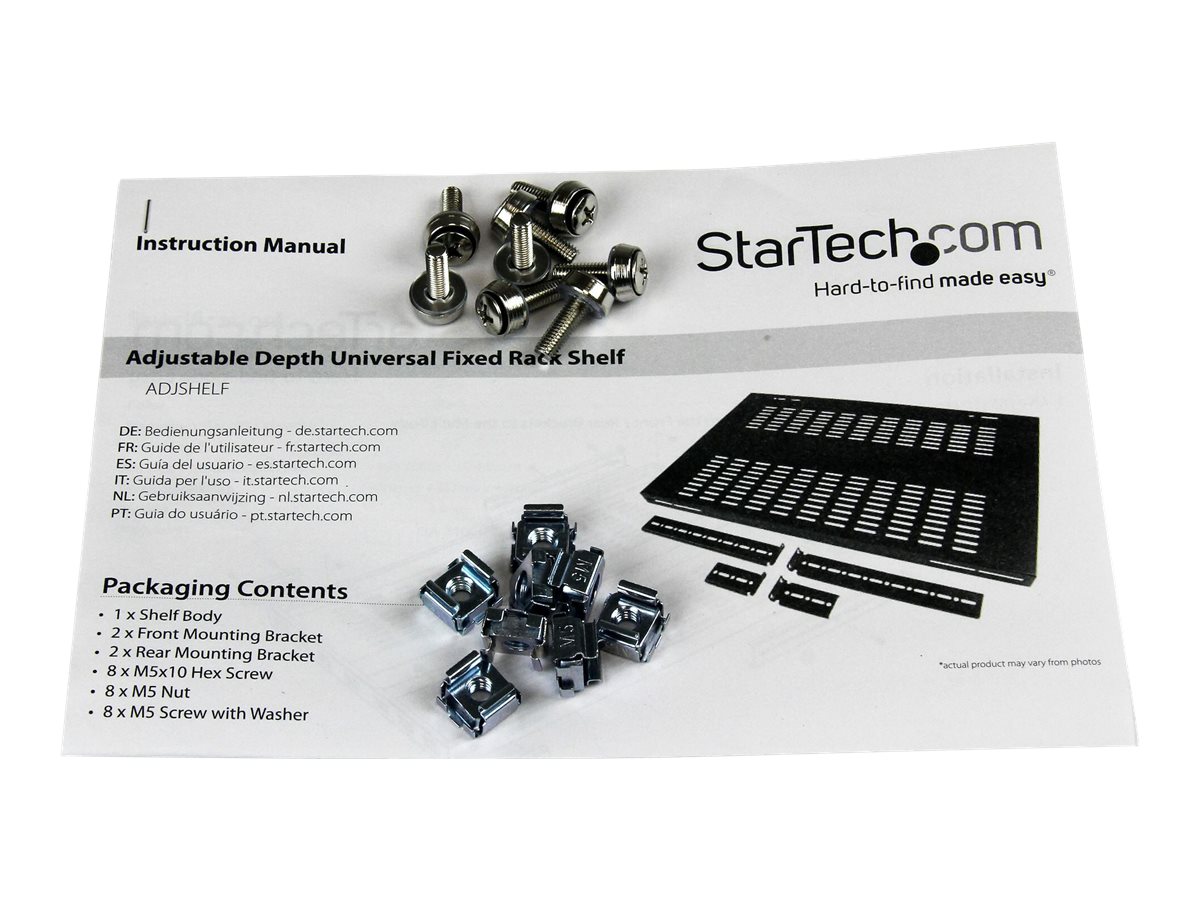 STARTECH.COM 19 Zoll Schwerlast Fachboden tiefenverstellbar für Serverschrank mit Lüftungsschlitzen