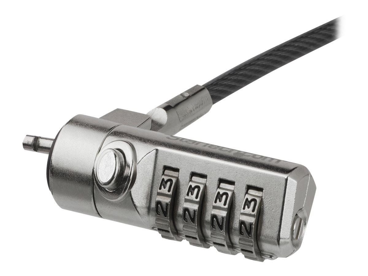STARTECH.COM Laptop Cable Lock - Swivel Hinge - 2 m Steel Cable - 4-Digit Combination Lock - Locking Security Cable STARTECH.COM Laptop Cable Lock - Swivel Hinge - 2 m Steel Cable - 4-Digit Combination Lock - Locking Security Cable