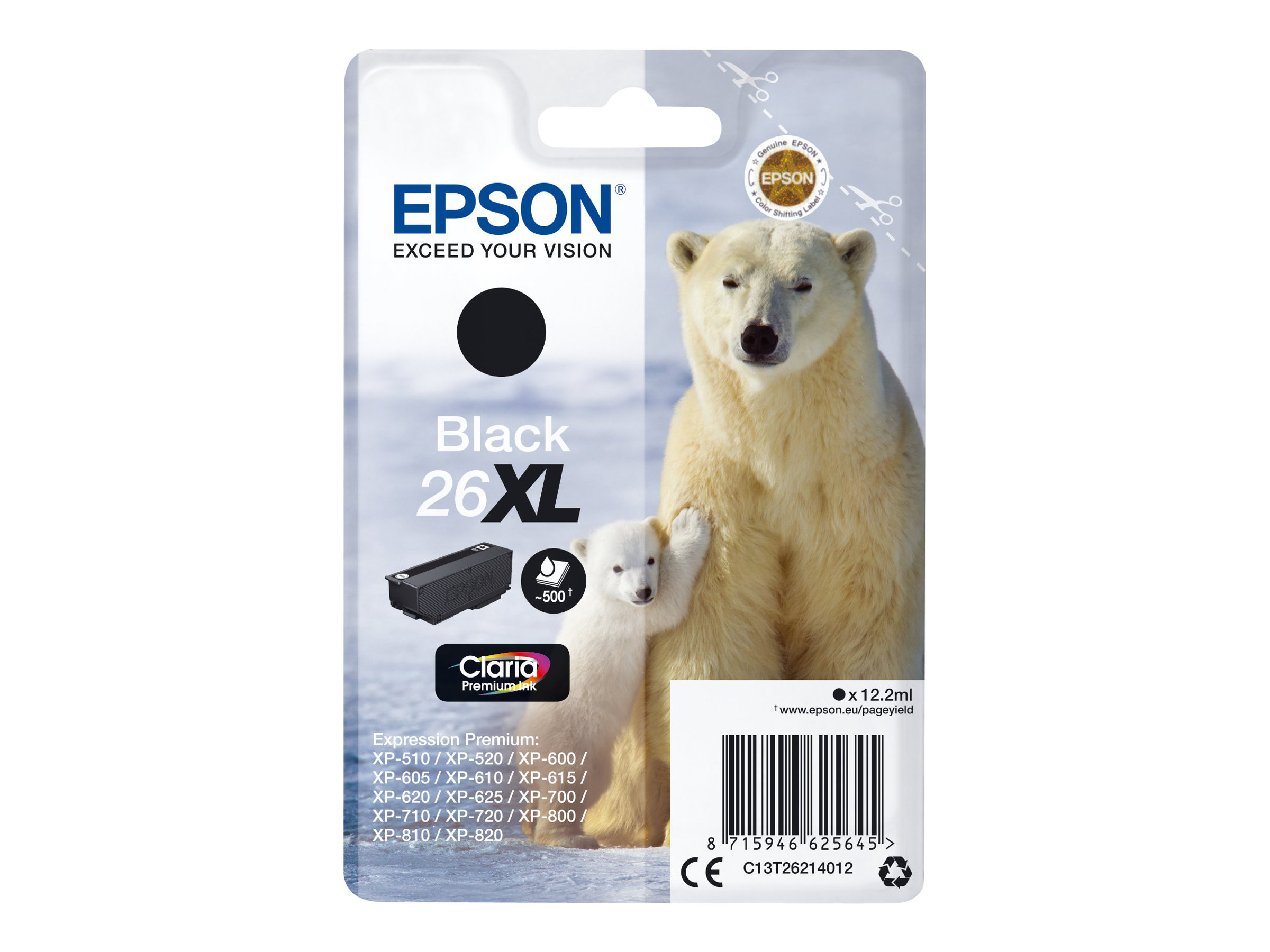 C13T26214012 EPSON XP Tinte black HC 500 C13T26214012 EPSON XP Tinte black HC 500