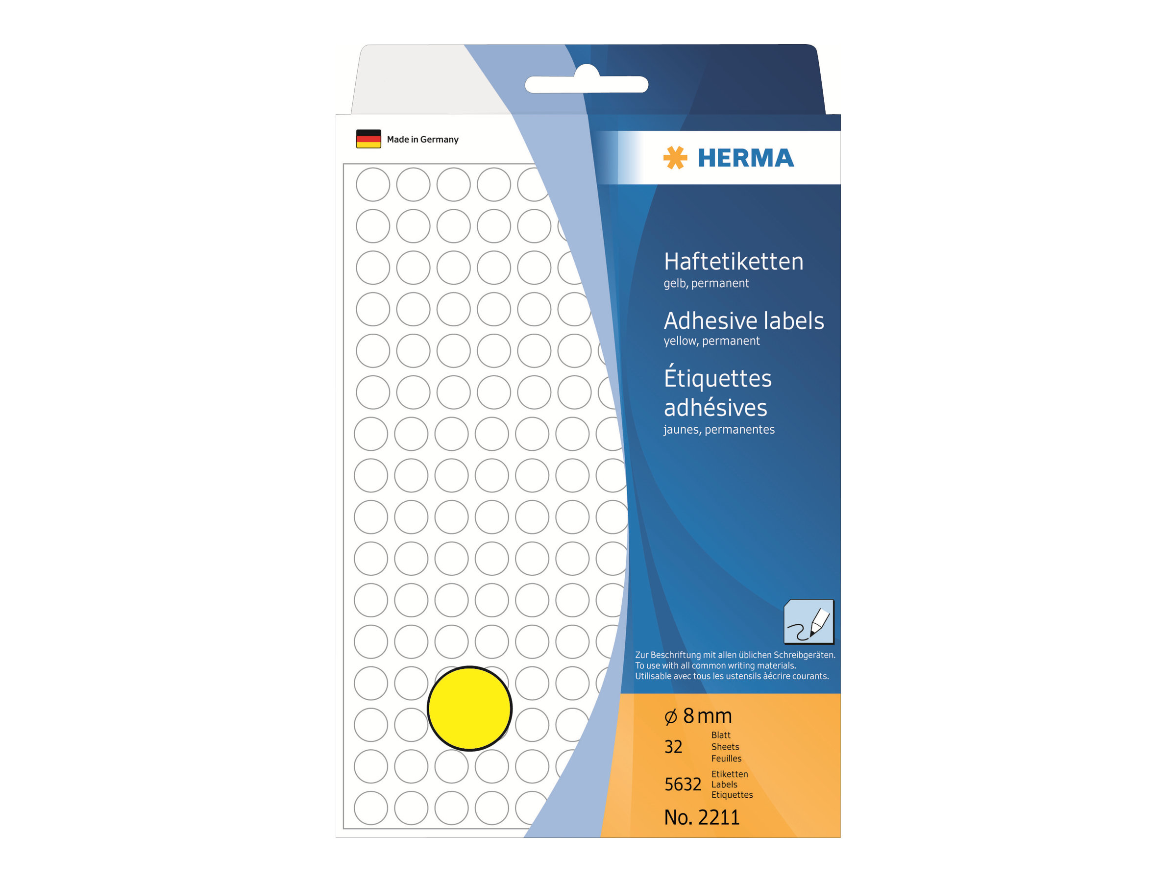 HERMA Klebepunkte 2211 gelb Ø 8,0 mm, 5.632 St. HERMA Klebepunkte 2211 gelb Ø 8,0 mm, 5.632 St.