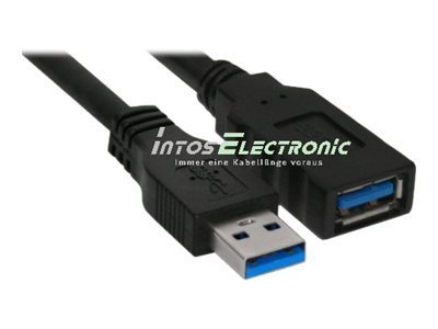 INLINE USB 3.0 Verlaengerung A Stecker an A Buchse schwarz 3m