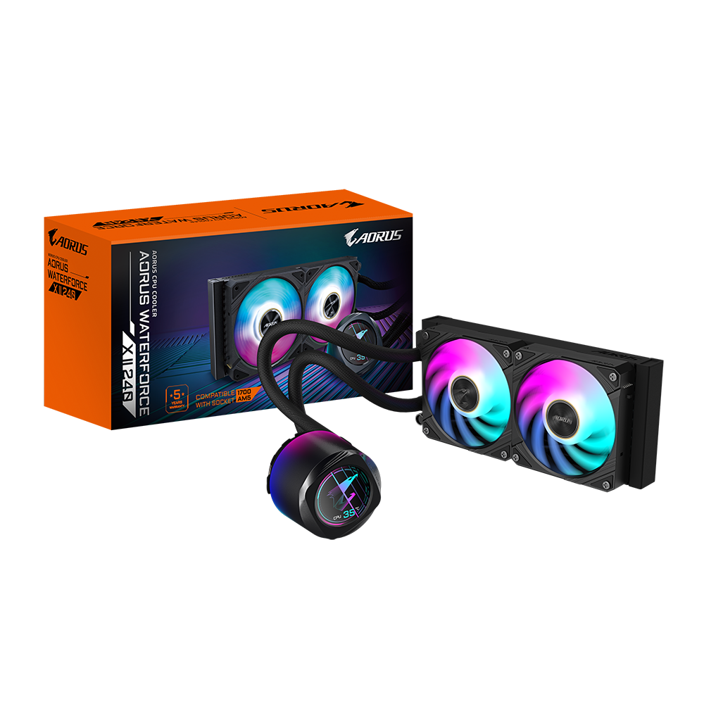K Cooler GIGABYTE AORUS WATERFORCE X II 240 AIO Liquid CPU Cooler