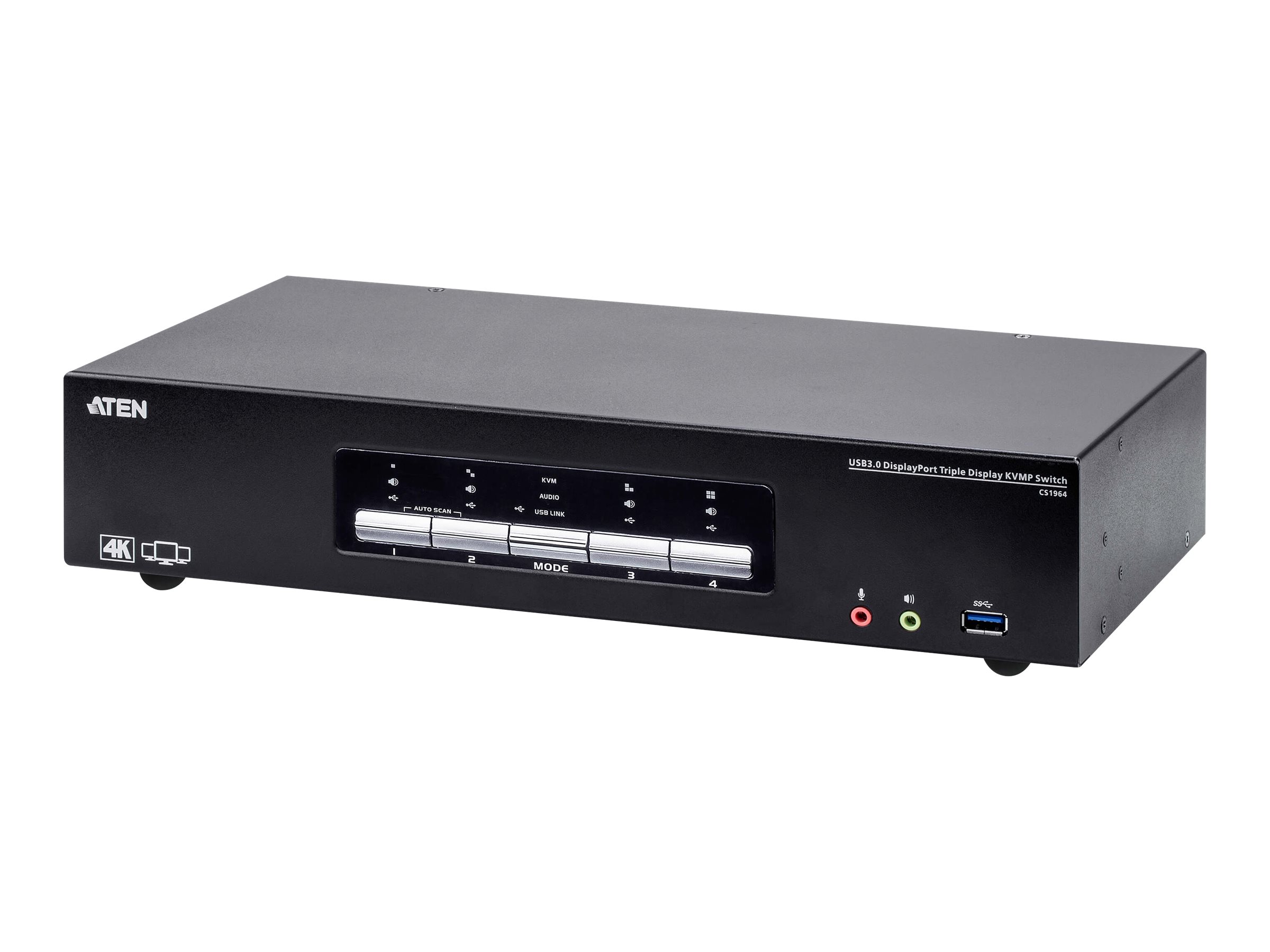 ATEN KVM Switch 4P USB30 4K DP Triple View KVMP S