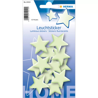 HERMA Leuchtaufkleber Stern mini, leuchtgrÃ¼n, 12 Etiketten