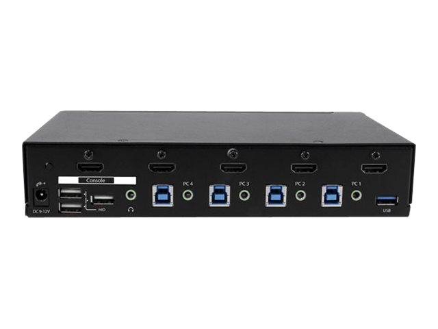 StarTech.com 4 Port HDMI KVM Switch - HDMI KVM Umschalter mit USB 3.0 Hub - 1080p - KVM-/USB-Switch - 4 Anschlüsse - an Rack montierbar