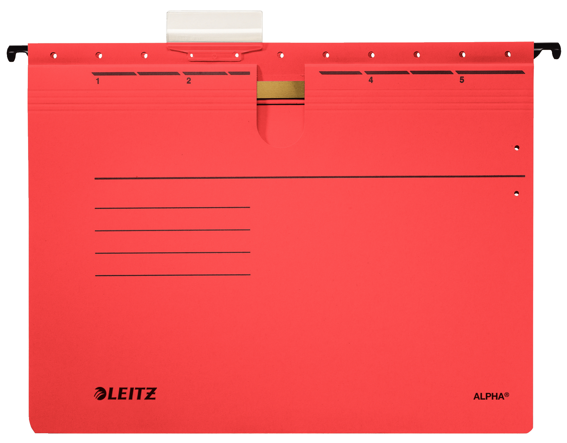 LEITZ Hängehefter ALPHA 1984 Karton rot DIN A4 1x kaufmännische Heftung, 5 St