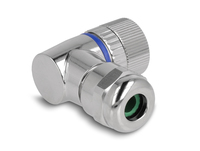 DELOCK M12 Steckverbinder A-kodiert 4 Pin Buchse zur Montage mit Schraubanschluss 90 gewinkelt Metall