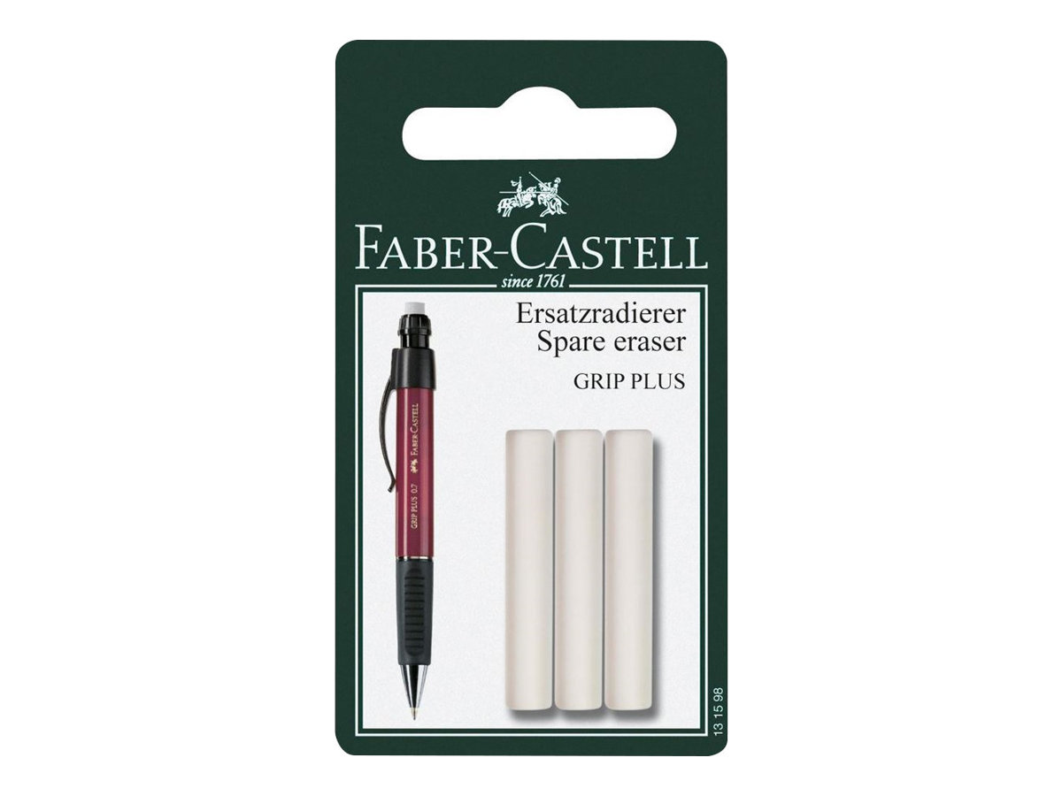 FABERCASTELL Radiergummis fuer Bleistifte weiss, 3 St