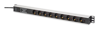 DIGITUS Aluminium PDU Rackmountable Frequenz filter 2m 16A 3600W 230VAC 5060Hz 7x safety 2x outlet