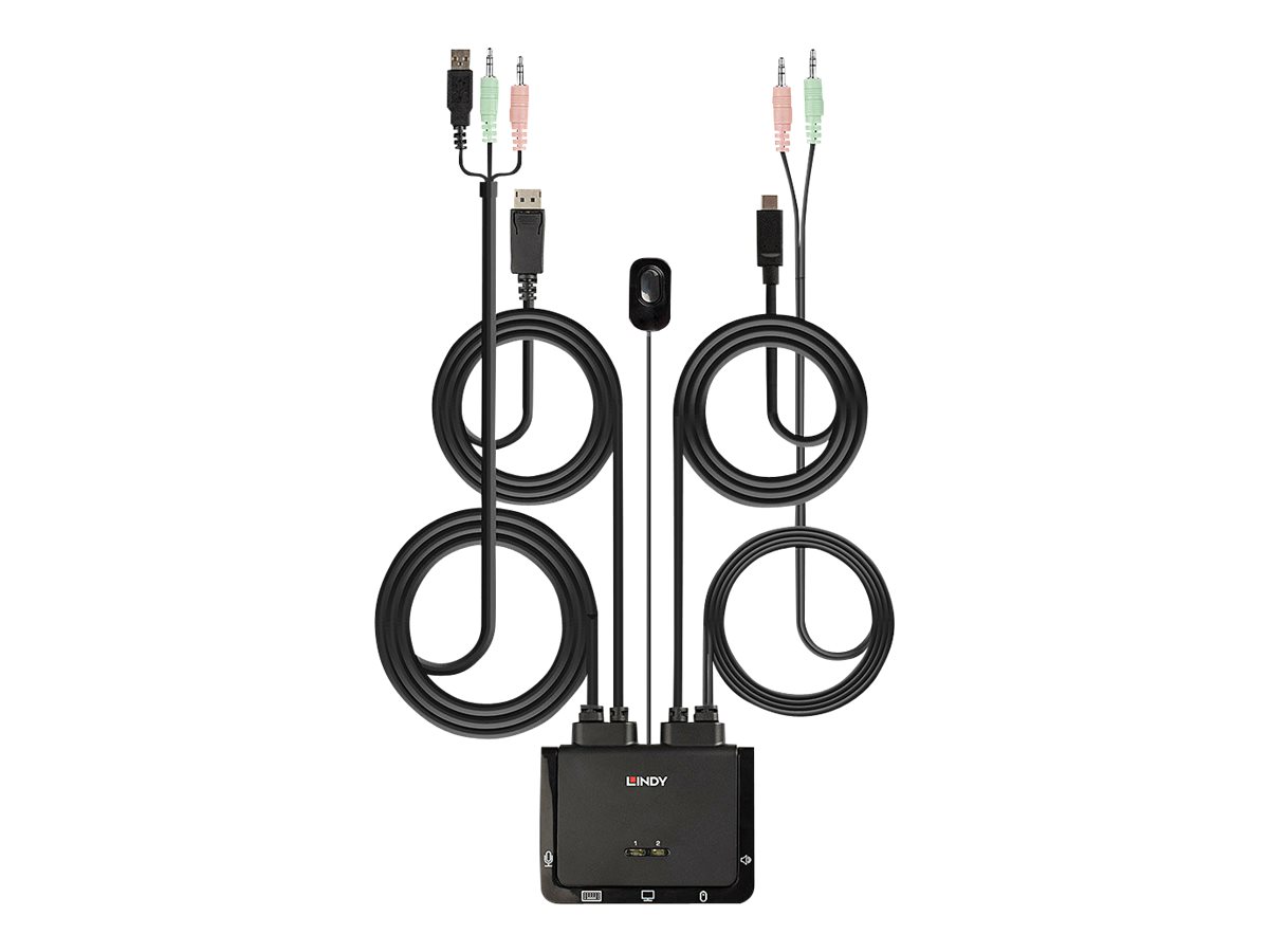 LINDY 2 Port DisplayPort 1.2 USB Typ C USB 2.0 & Audio Cable KVM Switch LINDY 2 Port DisplayPort 1.2 USB Typ C USB 2.0 & Audio Cable KVM Switch